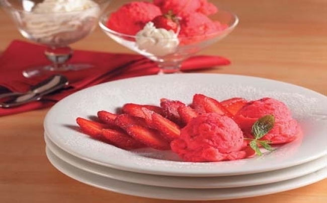 Crema helada de fresas